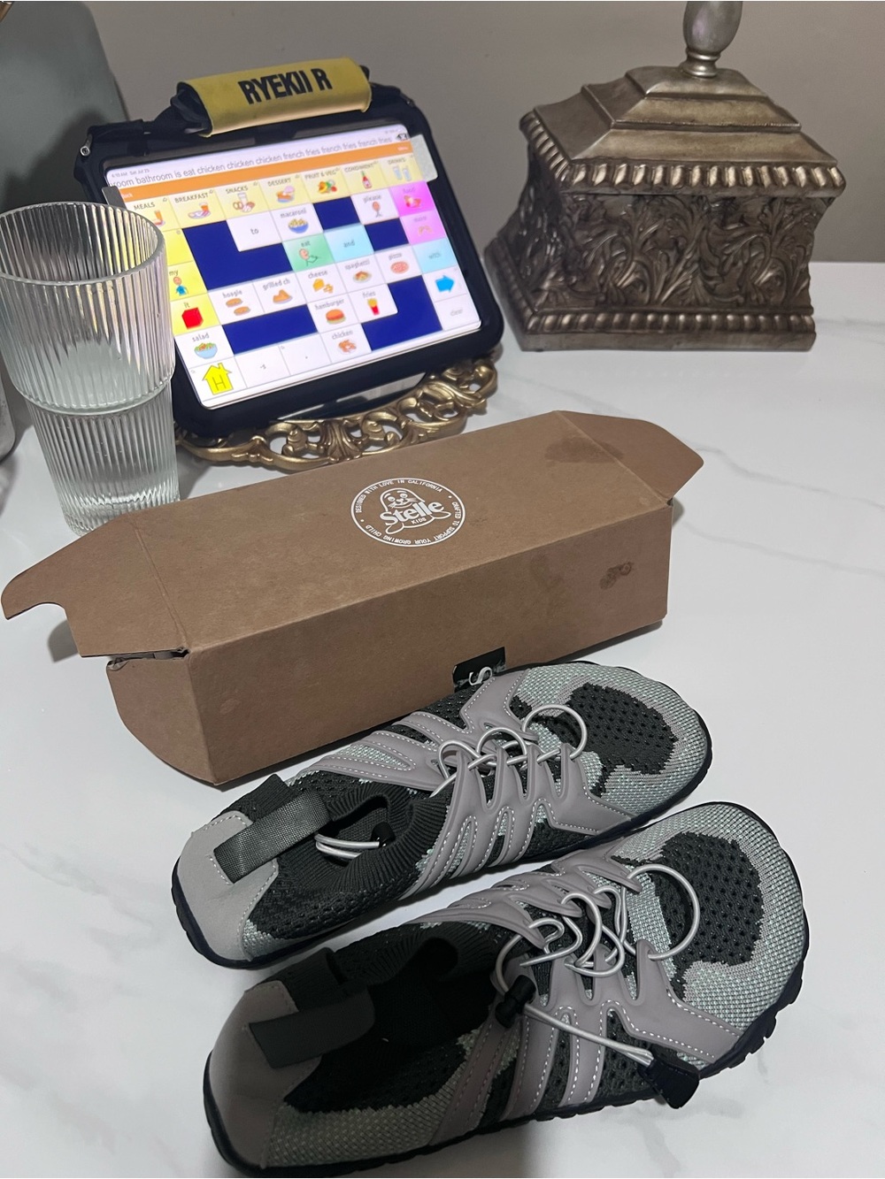 Elle Kids Gray & Black Water Shoes with Bungee Lace
